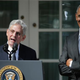 Judge Merrick B. Garland speaks in the Rose Garden of the White House as President Barack Obama looks on March 16, 2016, after being nominated to the U.S. Supreme Court by Obama to replace the late Justice Antonin Scalia.
Chip Somodevilla/Getty Images